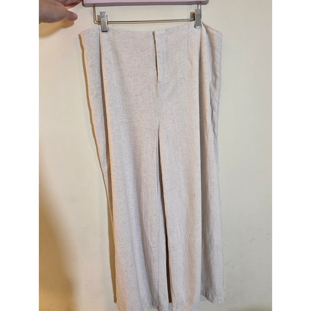 VICI Beige Linen Blend Wideβ Leg Pants Extra Large High Rise LP23602-069 XL